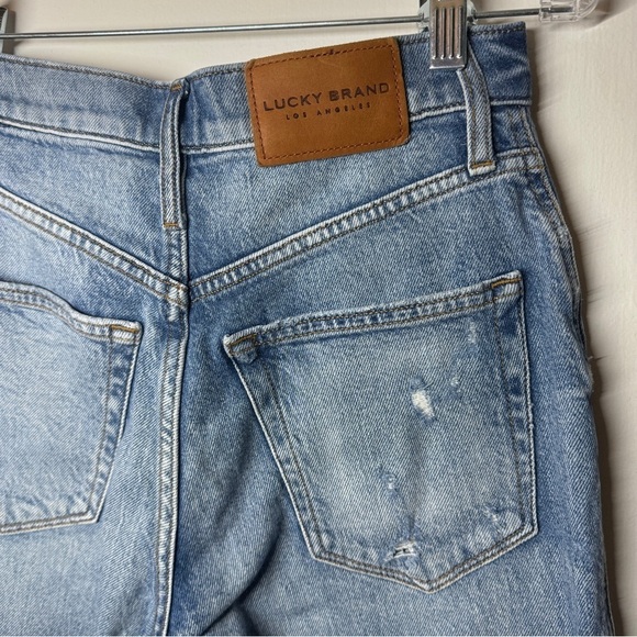 Lucky Brand High Rise Drew Button Fly Intentional Distressing Mom Jeans Size 26 - Picture 10 of 16